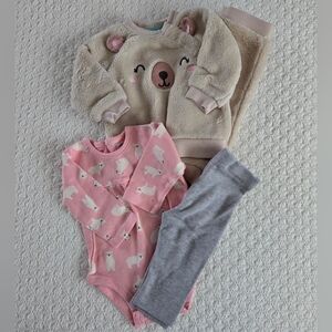 Pekkle Baby Girl 4 Piece Polar Bear Set 3 months